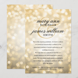 Invitación Boda reducido elegante con luces de boquilla de or