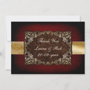 Invitación boda regente rojo rústico Gracias