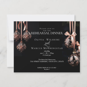 Invitación BODA REHEARSAL   Balbuceos rosados y onyx de invie