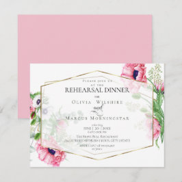 Invitación BODA REHEARSAL | Color de agua rosa Poppies Floral