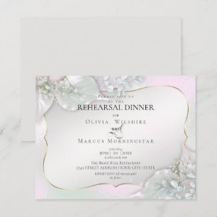 Invitación BODA REHEARSAL   Wispy Pink Shimmer
