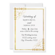 Boda Relieve metalizado dorado elegante
