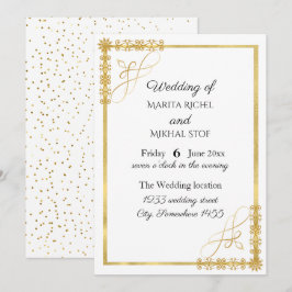 Invitación Boda Relieve metalizado dorado elegante