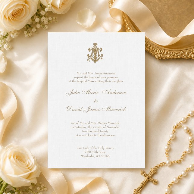 Invitación Boda Religiosa Católica de Oro María (Subido por el creador)