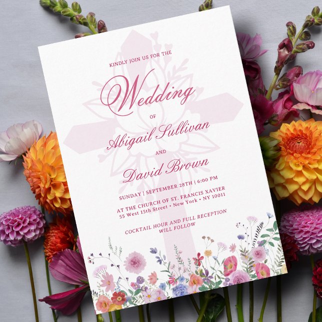Invitación Boda Religiosa con Flores Silvestres Frescas (Subido por el creador)
