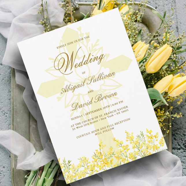 Invitación Boda Religiosa Mimosa Amarilla (Subido por el creador)