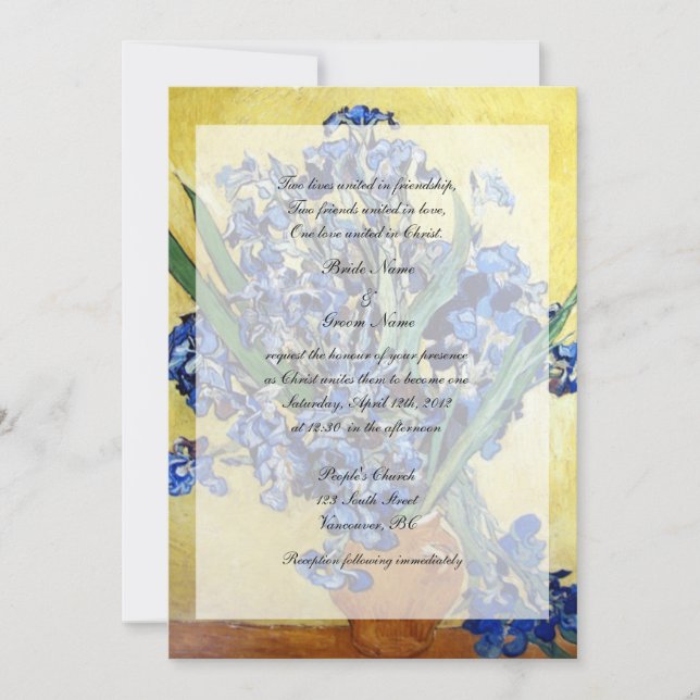 Invitación Boda religiosa. Vincent van Gogh (Anverso)