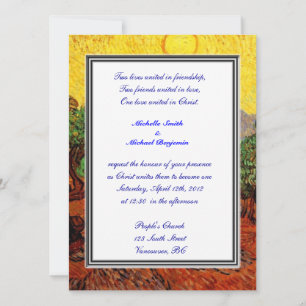 Invitación Boda religiosa. Vincent van Gogh Olivos