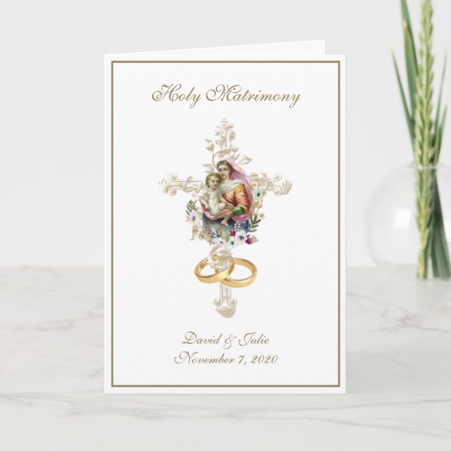 Invitación Boda religioso católico tradicional (Anverso)
