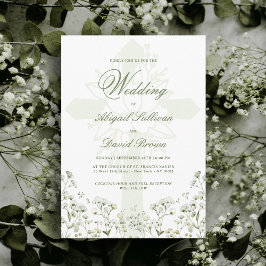 Invitación Boda religioso de la respiración del bebé