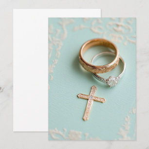 Invitación Boda religioso verde de menta