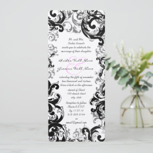Invitación Boda renacentista medieval en blanco y negro
