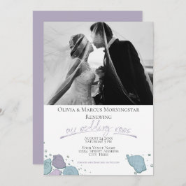 Invitación Boda Renovación de la moderna concha violeta viole