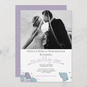 Invitación Boda Renovación de la moderna concha violeta viole