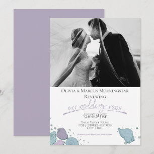 Invitación Boda Renovación de la moderna concha violeta viole