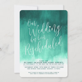Invitación Boda reprogramado de arte moderno verde esmeralda