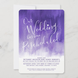 Invitación boda reprogramado de arte violeta púrpura
