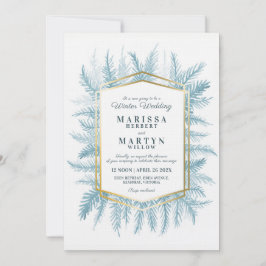 Invitación Boda reprogramado de invierno de arte evergreen az