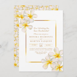 Invitación Boda reprogramado de oro blanco frangipani