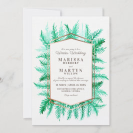 Invitación Boda reprogramado del arte verde del invierno