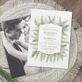 Invitación Boda reprogramado del arte verde del invierno