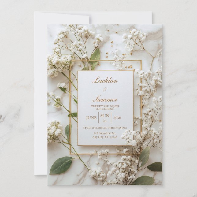 Invitación Boda respiratorio mínimo para el bebé (Anverso)