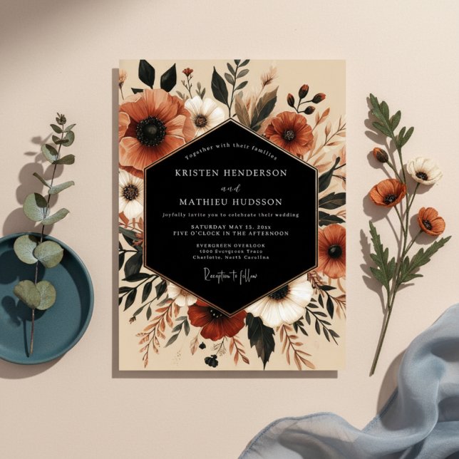 Invitación Boda Resplandeciente Floral Ámbar de Otoño (Subido por el creador)