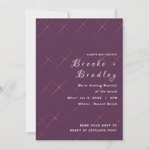 Invitación Boda Resplandor de Diamante Púrpura