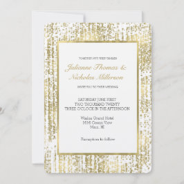 Invitación Boda Resumen de Bokeh con joyas de oro