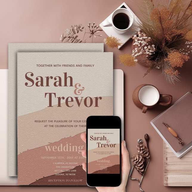 Invitación Boda Resumen de crema de Rosa polvorienta de los a (Subido por el creador)