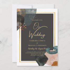 Invitación BODA Resumen de los tonos de la Tierra del PRESUPU