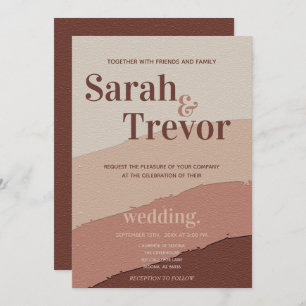 Invitación Boda Resumen de Terracota y vino de los años 70