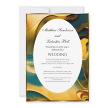 Boda Resumen oro verde azulado Elegante Moderno