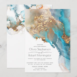 Invitación Boda   Resumen Tinta Alcohólica Marcada