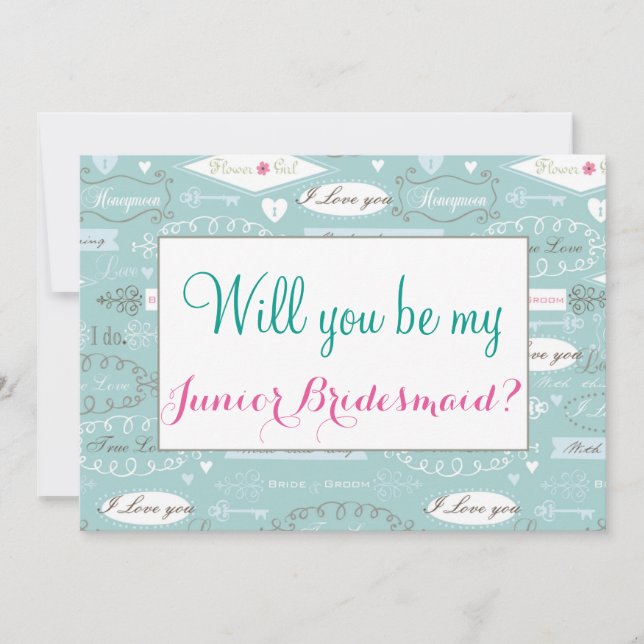 Invitación Boda retra usted será dama de honor menor (Anverso)