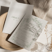 Boda Retro Clásica Vintage Verde Salvia Dinero Ant
