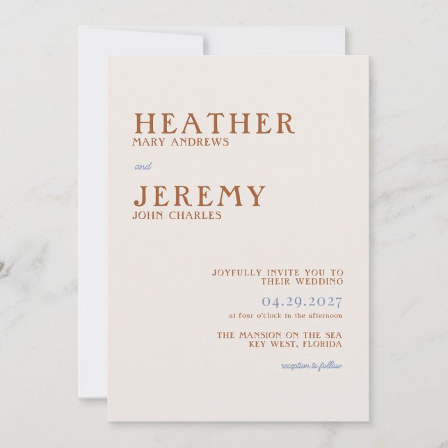 Invitación Boda retro colorido del Boho brillante (Anverso)