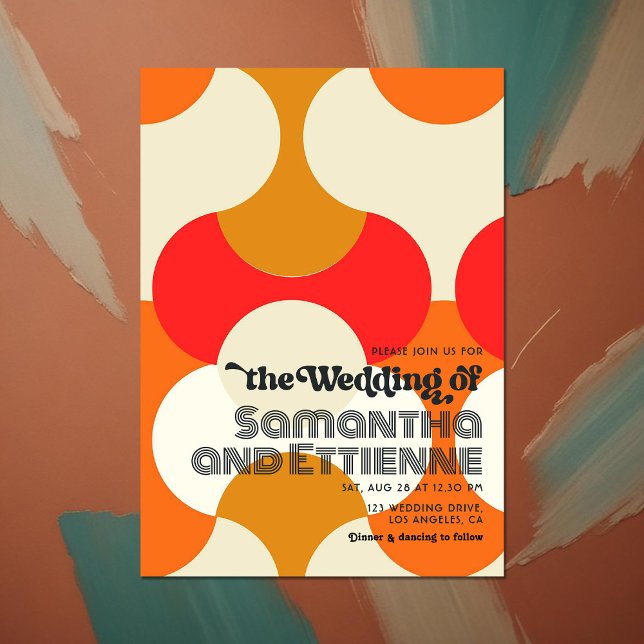 Invitación Boda retro de amor incansable (Timeless Love Retro Vibes Wedding Invitation)