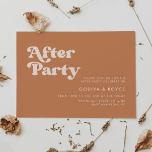 Invitación Boda retro de azúcar marrón elegante Después del f