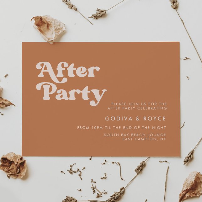 Invitación Boda retro de azúcar marrón elegante Después del f (Subido por el creador)