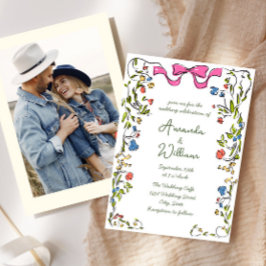 Invitación Boda retro de escrúpulos dibujados a mano