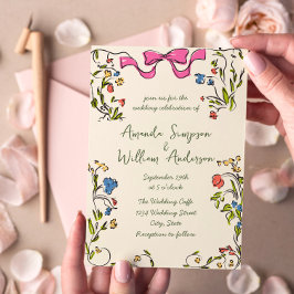 Invitación Boda retro de escrúpulos dibujados a mano