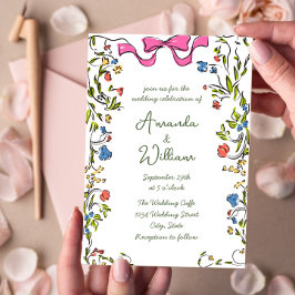 Invitación Boda retro de escrúpulos dibujados a mano