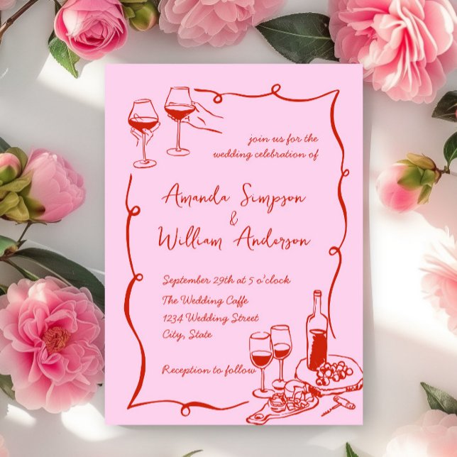 Invitación Boda retro de escrúpulos dibujados a mano (Subido por el creador)