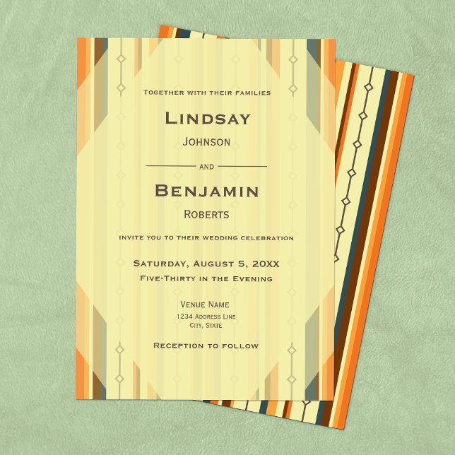 Invitación Boda retro de inspiración moderna de mediados de s (Subido por el creador)