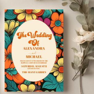 Invitación Boda retro de los años 70