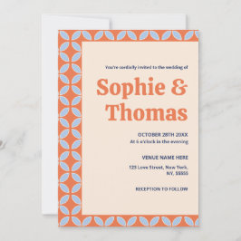 Invitación Boda Retro de Mediados de Siglo