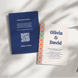 Invitación Boda retro de mediados del siglo