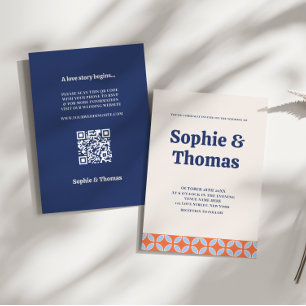Invitación Boda retro de mediados del siglo