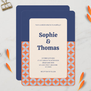 Invitación Boda retro de mediados del siglo